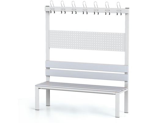 Benches with backrest and racks, PVC sticks -  basic version 1800 x 1500 x 430
